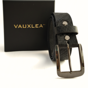 vauxlea black leather belt